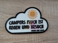Campers Fluch ist Regen und Besuch